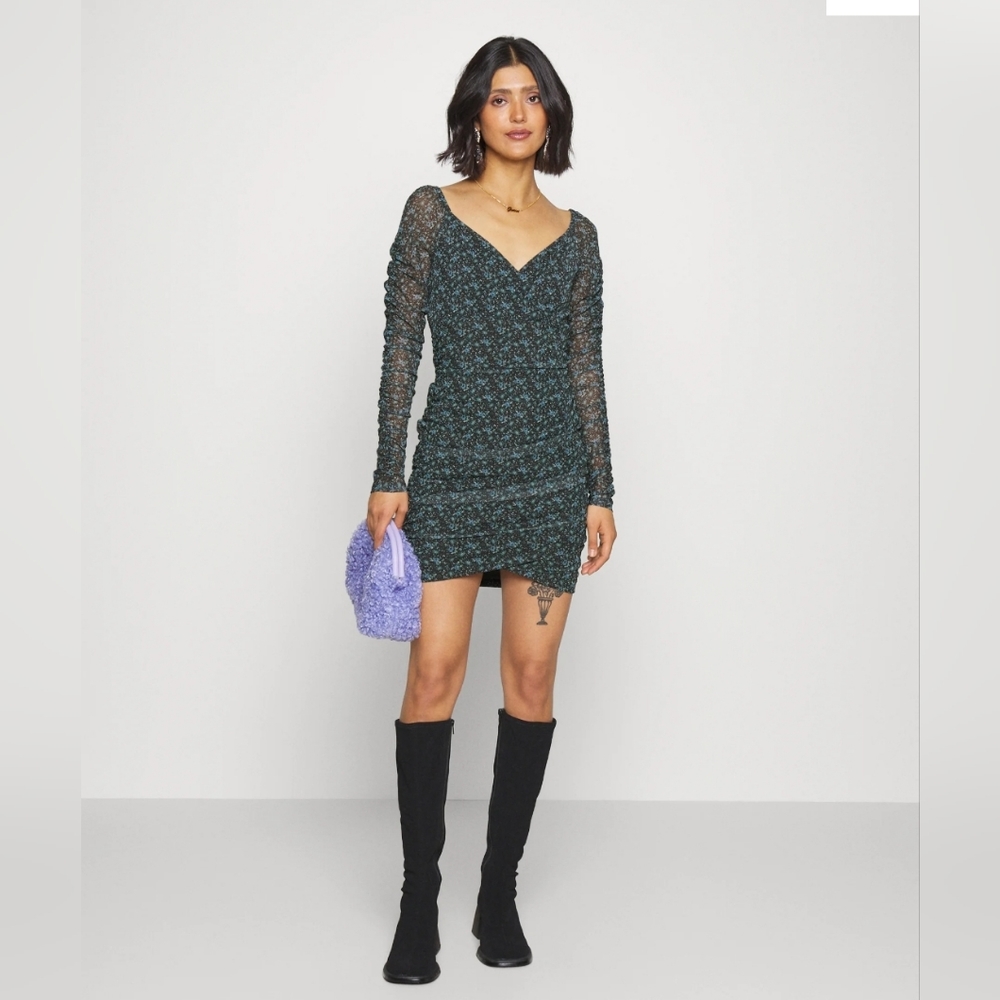 Hollister Long Sleeve Mesh Bodycon Dress Size Large NWOT